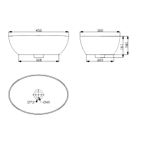 1513136 OVALE раковина тонкостінна без донного клапану (1 сорт) Devit фото 1