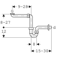 151.107.11.1 Сифон U-подібний, компактна модель, гориз.відвід 40мм (1 сорт) Geberit фото 1