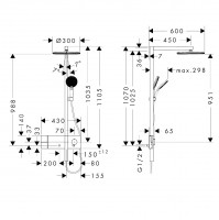 24582000 HG Raindance Alive S Душова система 300 1jet з ShowerSelect Comfort, хром (1 сорт) HANSGROHE фото 2