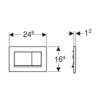 115.883.14.1 Sigma20 (ex Sigma30) square клавіша змиву, подвійний змив, чорний мат/хром глянець (1 с Geberit фото 1