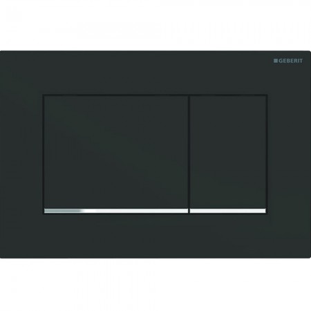 115.883.14.1 Sigma20 (ex Sigma30) square клавіша змиву, подвійний змив, чорний мат/хром глянець (1 с Geberit