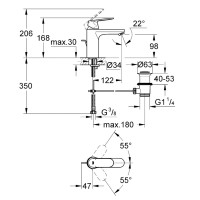 23325000 Eurosmart Cosmopolitan Змішувач д/раковини, хром (1 сорт) Grohe фото 3