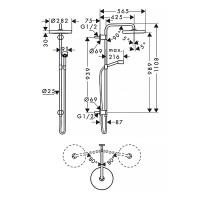48790000 AXM Душова система, хром (1 сорт) Axor фото 1