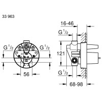 33963000 Внутрішня частина змішувача для ванни і душу для 194502433 (1 сорт) Grohe фото 3