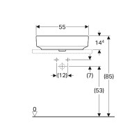 500.774.01.2 VariForm Умивальник еліптичний, вставний на столешню, 55х40см, без отвору, без перелива Geberit фото 4