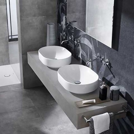 500.774.01.2 VariForm Умивальник еліптичний, вставний на столешню, 55х40см, без отвору, без перелива Geberit