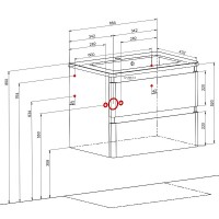 7684 АКЦЕНТ Тумба підвісна з раковиною-70 Альфа, сірий мармур (1 сорт) Аква Родос фото 1