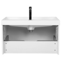 30968 Тумба Fabio (білий мат) з умивальником Fabio 80 см (консольна) ручка хром (1 сорт) Аква Родос фото 7