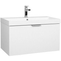 30968 Тумба Fabio (білий мат) з умивальником Fabio 80 см (консольна) ручка хром (1 сорт) Аква Родос фото 1