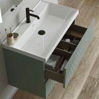 131775+126225  Тумба VORA 100 2  ящ, +   раковина біла ENZO,   MINERAL GREEN (1 сорт) ROYO фото 5