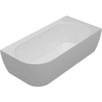 160.086.043.1-2.X.3.X.X Ванна Scorpius Lite права, з переливом та сифоном, біла, штучний камінь, 160 VAYER фото 1