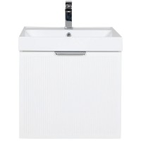 30966 Тумба Fabio (білий мат) з умивальником Fabio 50 см (консольна) ручка хром (1 сорт) Аква Родос фото 3