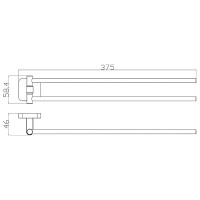 8738  Тримач для рушників динамічний CAPRI, хром (1 сорт) Аква Родос фото 1