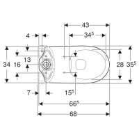 500.285.01.7 Підлоговий унітаз Geberit Selnova для змивного бачка зовнішнього монтажу воронкоподібни Geberit фото 2