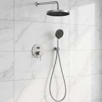 D117125001111BN Flow Душова система прихованого монтажу, на 2 споживачі, без термостату, brushed nic Devit