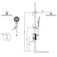 D117125001111BN Flow Душова система прихованого монтажу, на 2 споживачі, без термостату, brushed nic Devit фото 2