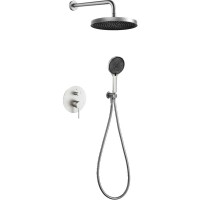 D117125001111BN Flow Душова система прихованого монтажу, на 2 споживачі, без термостату, brushed nic Devit фото 1