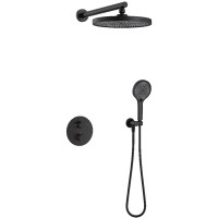 D117125011111MB Flow Душова система прихованого монтажу для душу, на 2 споживачі, з термостатом, чор Devit фото 1