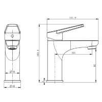 17011120 Style Змішувач д/раковини без донного  клапана, хром (1 сорт) Devit фото 1
