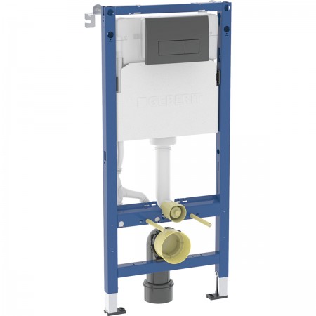 458.135.14.2 Duofix Комплект (3в1) інсталяції д/унітазу з кріпленням та клавішою Delta50 чорний мат  Geberit промо