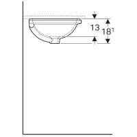 500.745.01.2  VariForm Умивальник круглий, монтується під стільницю, d=33см, без отвору для зміш., з Geberit фото 4