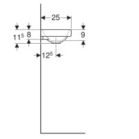 500.635.01.2 Acanto раковина 40 см, отвір праворуч, без перелива, білий (1 сорт) Geberit фото 5