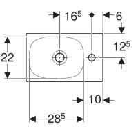 500.635.01.2 Acanto раковина 40 см, отвір праворуч, без перелива, білий (1 сорт) Geberit фото 3