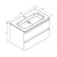 0021120G FLY Тумба 80 з раковиною, сірий колір (2пак) (1 сорт) Devit