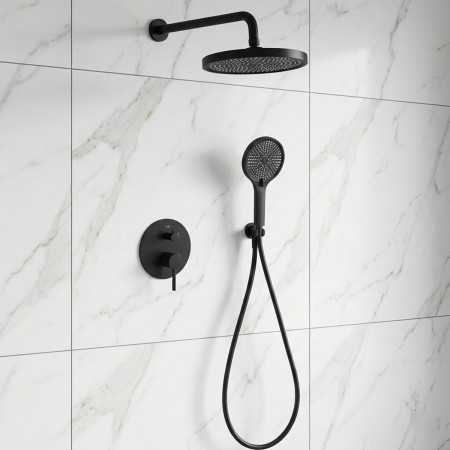 D117125001111MB Flow Душова система прихованого монтажу, на 2 споживачі, без термостату, чорний мато Devit