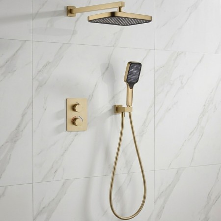 D117125011221BG Flow Душова система прихованого монтажу для душу, на 2 споживачі, з термостатом, bru Devit