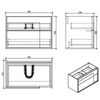 0021160SO CITY Тумба 80 з раковиною, колір дубу  (2пак) (1 сорт) Devit фото 3