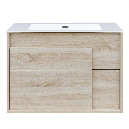 0021160SO CITY Тумба 80 з раковиною, колір дубу  (2пак) (1 сорт) Devit