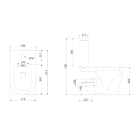 8490021 TOPIC 2.0 Компакт безобідковий +  кришка soft close (1 сорт) Primera