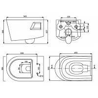 8220022 GRAND Унітаз підвісний+ тонка легкоз'ємна кришка soft close (2уп) (1 сорт) Primera фото 2