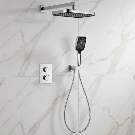 D117125011221C Flow Душова система прихованого монтажу для душу, на 2 споживачі, з термостатом, хром Devit