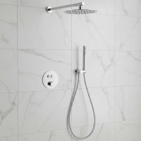 D117124011111C Flow Душова система прихованого монтажу, на 2 споживачі, з термостатом, хром (1 сорт) Devit фото 1