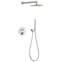 D117124011111BN Flow Душова система прихованого монтажу, на 2 споживачі, з термостатом, brushed nick Devit фото 2