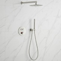 D117124011111BN Flow Душова система прихованого монтажу, на 2 споживачі, з термостатом, brushed nick Devit фото 1