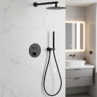 D117124011111MB Flow Душова система прихованого монтажу, на 2 споживачі, з термостатом, чорний матов Devit фото 1