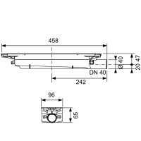673001 TECEdrainprofile Сифон низький, DN 40, горизонтальний (1 сорт) Tece фото 1