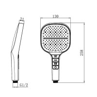 D113030000220C Flow Ручна лійка, 3 режими струменю, хром (1 сорт) Devit фото 1