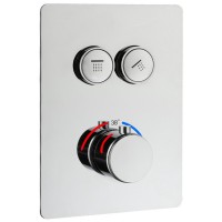 D114124010021C Flow Змішувач на 2 споживачі з термостатом, для ванни/душу, прихованого монтажу, хром Devit фото 2