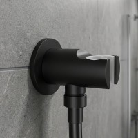 D113100000010MB Flow Підключення для душового шлангу з тримачем ручного душу, чорний матовий (1 сорт Devit фото 2