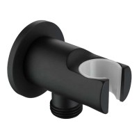 D113100000010MB Flow Підключення для душового шлангу з тримачем ручного душу, чорний матовий (1 сорт Devit фото 1