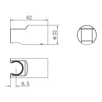D113100000050MB Flow Душовий тримач, чорний матовий (1 сорт) Devit