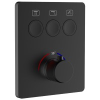 D114134010021BM Flow Змішувач на 3 споживачі з термостатом, для ванни/душу, прихованого монтажу, чор Devit фото 2