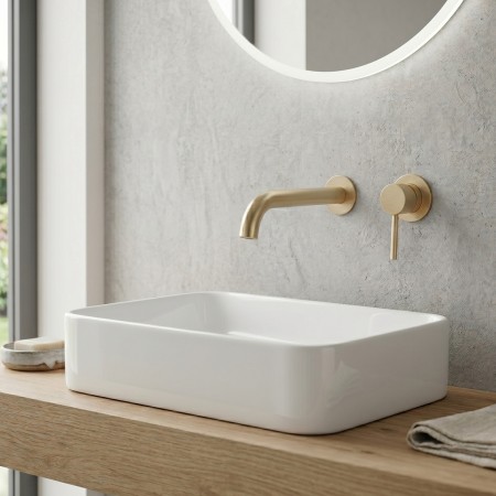 550537BG Flow Змішувач для раковини прихованого монтажу, brushed gold (1 сорт) Devit