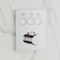 D114134010021C Flow Змішувач на 3 споживачі з термостатом, для ванни/душу, прихованого монтажу, хром Devit фото 1