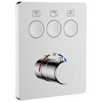 D114134010021C Flow Змішувач на 3 споживачі з термостатом, для ванни/душу, прихованого монтажу, хром Devit фото 2