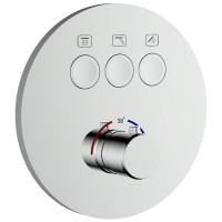 D114134010011C Flow Змішувач на 3 споживачі з термостатом, для ванни/душу, прихованого монтажу, хром Devit фото 1